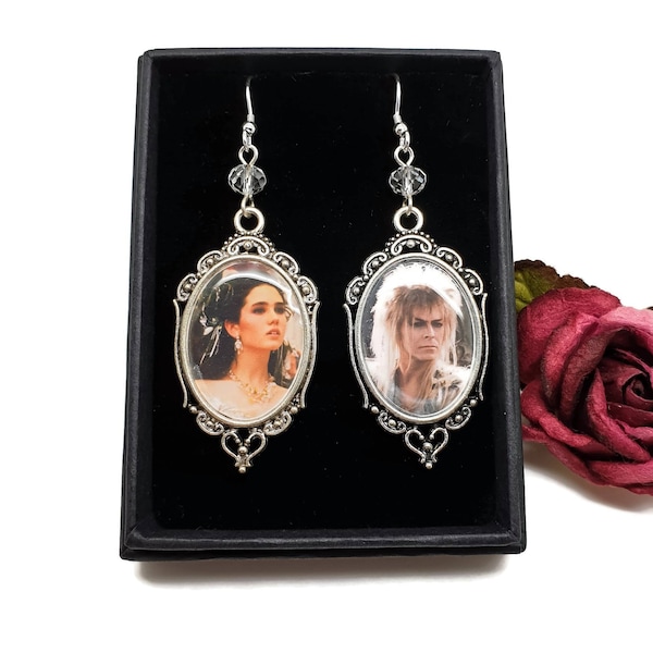 Labyrinth movie earrings, sterling silver option