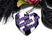 Beetlejuice Necklace, Tim Burton, Lydia Deetz, Strange and Unusual, gothic heart necklace