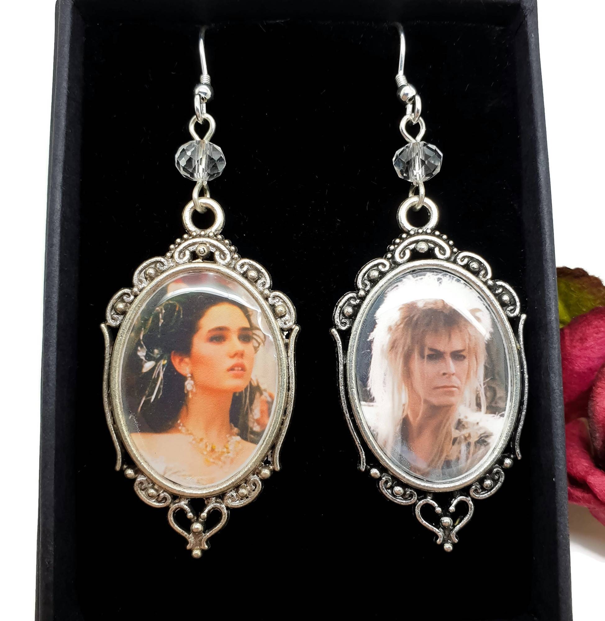 Labyrinth movie earrings sterling silver option Etsy