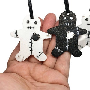 Creepy gingerdead people decorations, gingerbread men, Goth Christmas