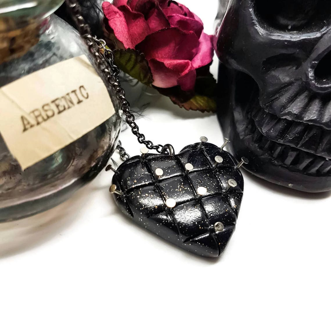 Hellraiser necklace gothic valentine heart jewellery | Etsy