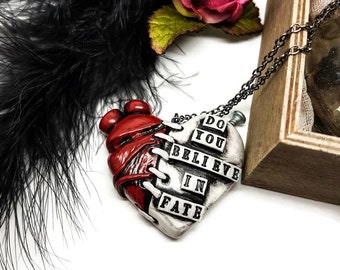 Frankensteins Monster necklace, Penny Dreadful, anatomical heart, stitched heart, horror necklace, gothic