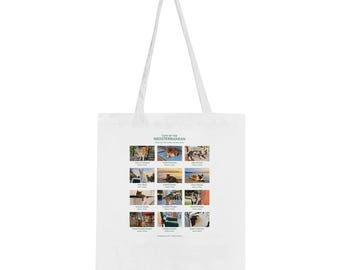 Cat Photo Tote Bag, White Cotton, Türkiye and Greece Cats, Double-Sided Print