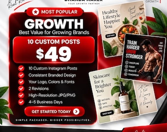 Custom Instagram Post Design Service | 10 Branded Graphics (Digital Files)