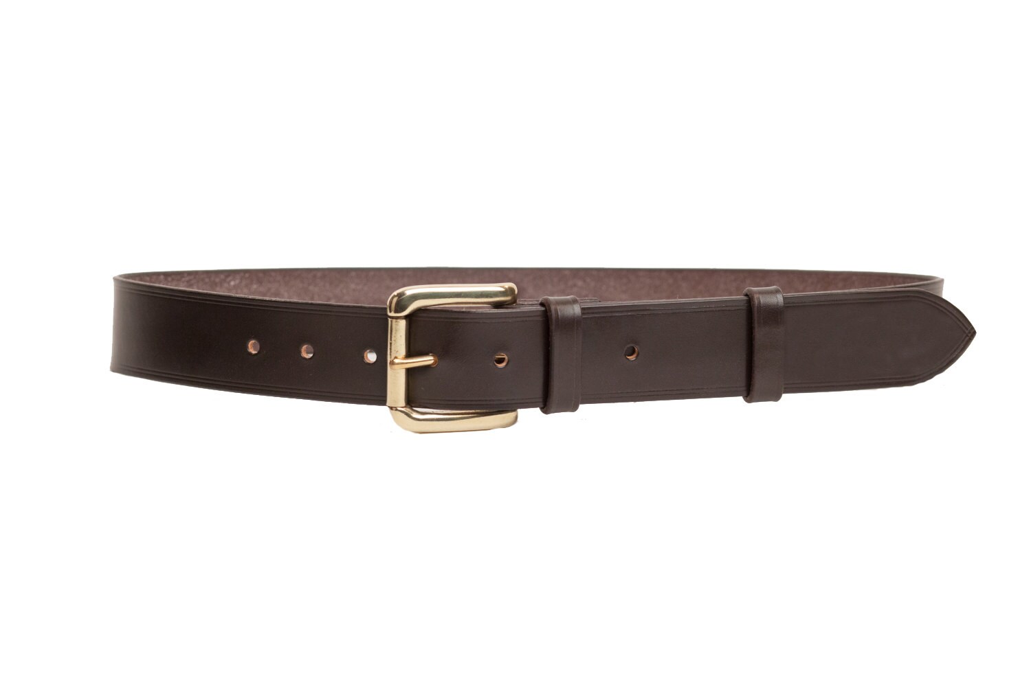 Dark Brown Bridle Leather Belt With 1.5 Inch Roller Buckle Sizes S to ...