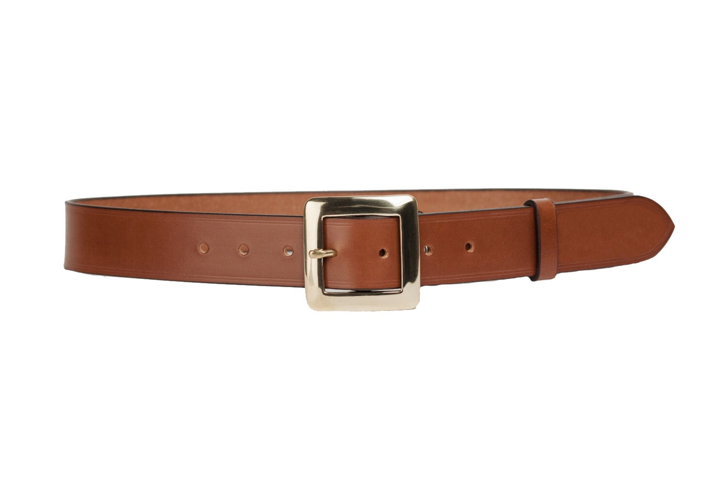 Mid Brown Bridle Leather Belt With 1.5 Inch Square Buckle - Etsy