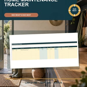 Overzichtstabel voor woningonderhoud, terugkerende checklist en onderhoudsschema voor huiseigenaren