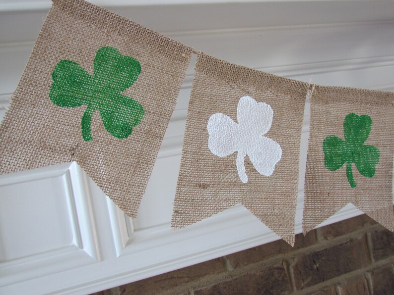 St Patrick/'s Day St Patty/'s Day Saint Patrick Shamrock Banner Lucky Banner St Patrick/'s Day Banner
