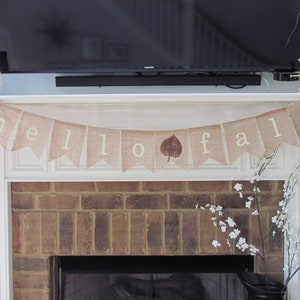 Hello Fall Burlap Banner, Fall Burlap Banner, Fall Decorations, Fall Burlap Decorations, Happy Fall