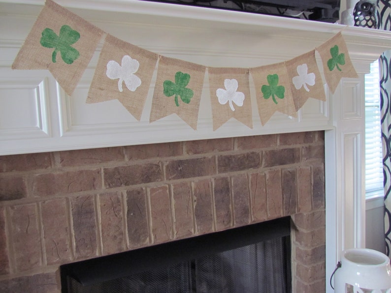 St Patrick/'s Day St Patty/'s Day Saint Patrick Shamrock Banner Lucky Banner St Patrick/'s Day Banner
