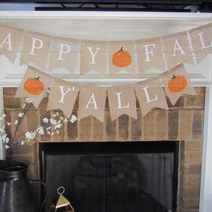 Happy Fall Y&#39;all Burlap Banner, Happy Fall Banner, Fall Burlap Banner, Happy Fall, Fall Decor