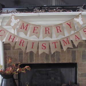 Merry Christmas Banner, Merry Christmas, Merry Christmas Burlap Banner, Christmas Decorations, Christmas Decor