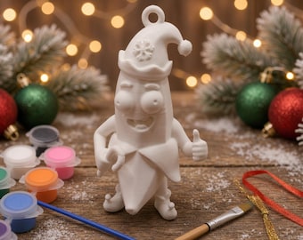 Banana Elf Christmas Ornament Kit, Paint Your Own Funny Gift
