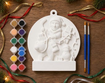 Putin Bear Ornament, Santa Hat Hockey, Paint Kit