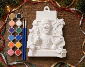 Obama Name Plaque Ornament, Thumbs Up, Paint Kit