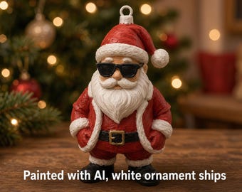 Santa Sunglasses Ornament, Ready-to-Paint Kit