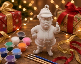 Thumbs Up Trump Ornament, Elf Boots, Unpainted Blank to Paint