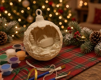 VR Gamer Christmas Ornament Kit, Paint Your Own Cutout