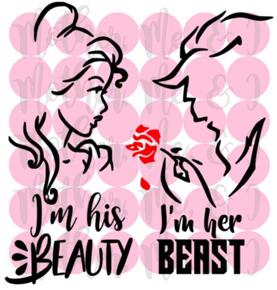 Download Free I M His Beauty I M Her Beast Belle Disney Svg Dxf Png Etsy SVG Cut Files