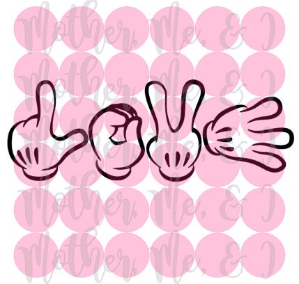 Download Love Mickey Hands / Disney / Sign Language / Mouse SVG DXF ...