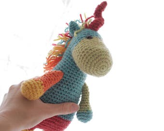 Unicorn crochet pattern, Amigurumi Unicorn toy plushie