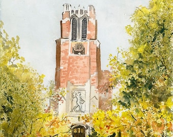 Acuarela original de la Torre Eiffel Atardecer en París | Etsy