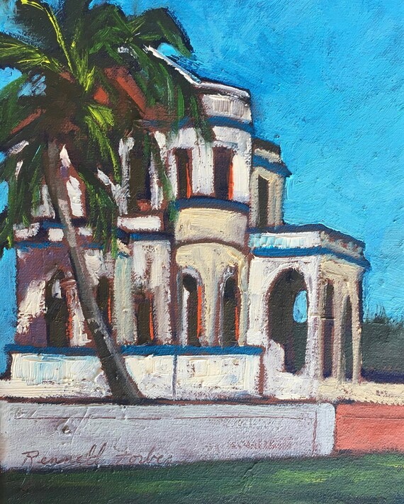 Cuban Castle Original Oil Painting Cuban Architecture Art Of Etsy