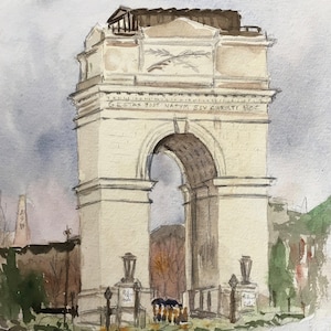 Millennium Gate Museum: Original Atlanta Watercolor Painting