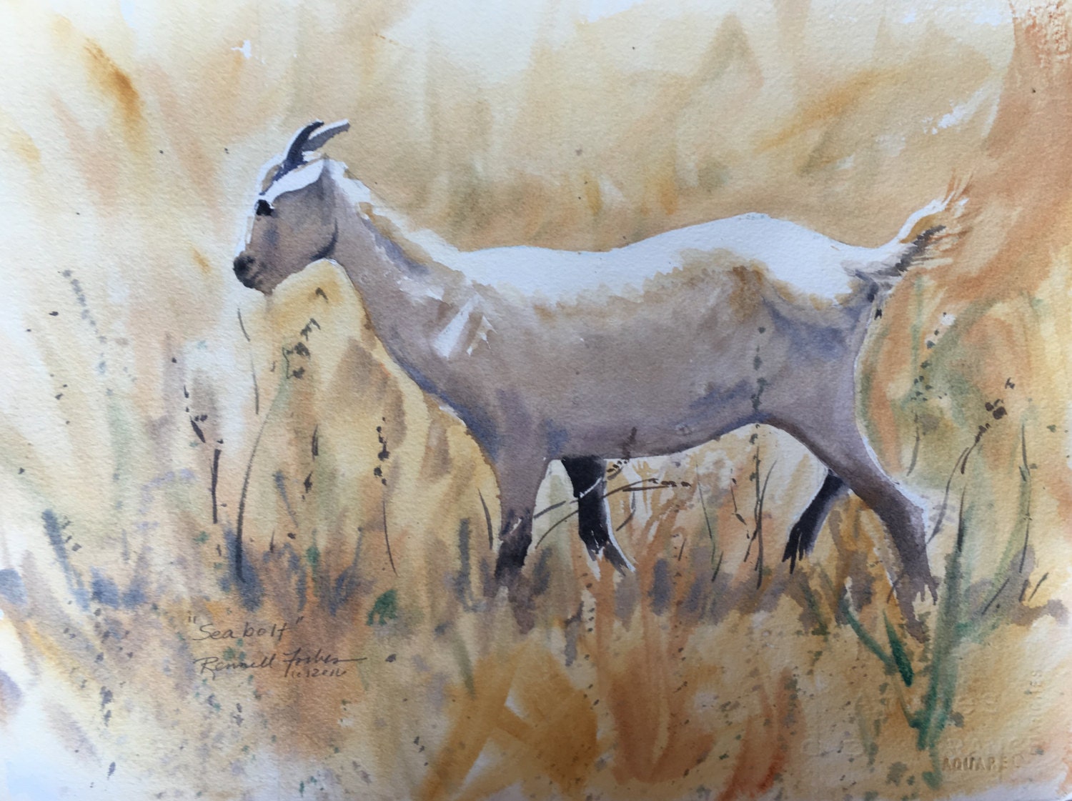 Goat Painting Original Watercolor Landscape Watercolour | Etsy Hong Kong