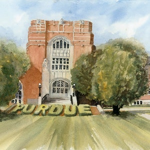 Purdue University Watercolor Giclee Print: Hand Signed Limited Edition