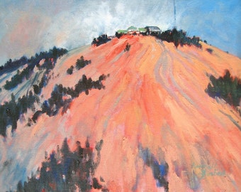 Sunrise at Stone Mountain GA, Original Oil Painting, Art of granite rock mountain Georgia, Georgia Landscape Art Plein Air, GA oil painting