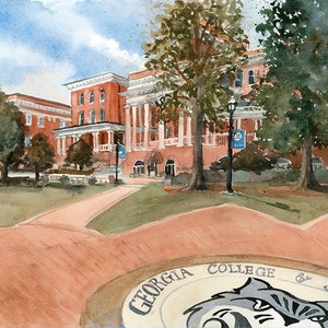 GCSU Print, Georgia College & State University Atkinson Hall Limited Edition giclee print