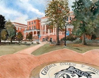 GCSU Print, Georgia College & State University Atkinson Hall Limited Edition giclee print