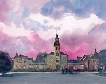 K-State Anderson Hall Limited Edition (200) , Kansas State University hand signed giclee prin