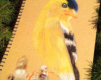 Spiral bound eco-friendly Goldfinch journal