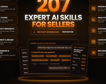 Expert Claude Skills for Sellers,Etsy, Amazon , Shopify: SEO, Ads, Email , Profit Tools