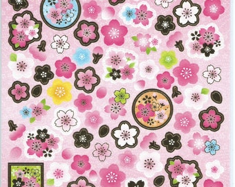 Japanese Paper Stickers - Japanese Traditional Sakura Blossom Motifs