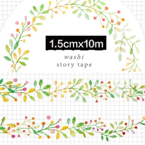 1 rollo de cinta de Washi de edición limitada: vid elegante