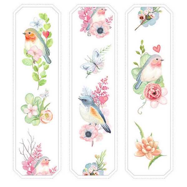 1 Roll of Limited Edition Washi Tape: Birds and Flowers