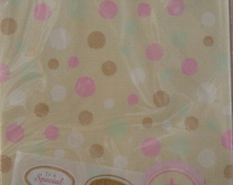A set of 6 Japanese Kraft Gift Bags - DOTS
