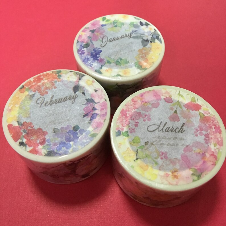February or March Flowers Pick 1 : January 1 Roll Limited Edition Washi Tape