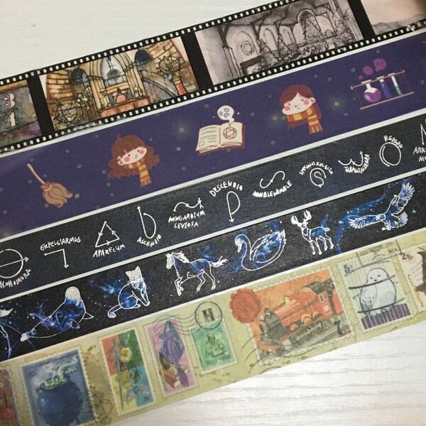 SAMPLE: 5 Designs of Lovely Harry Potter Theme Limited Edition Washi Tape (1m each)