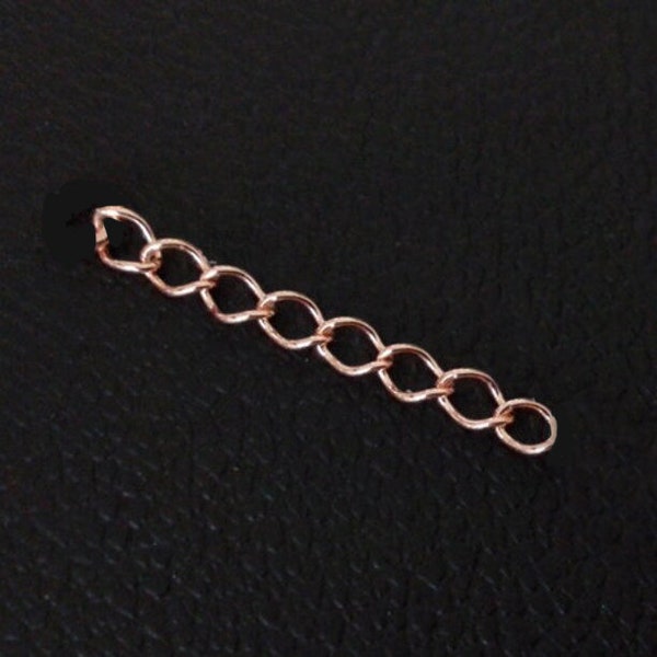 Verlängerungskette, zusätzliche Kettenlänge 3 cm, 925 Sterling Silber, Rosé vergoldet Rotgold