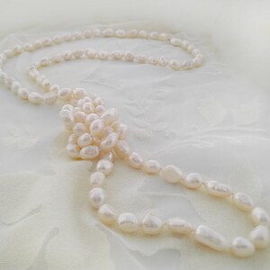 122 cm pearl necklace real freshwater cultured pearls Ø 8-9 mm endless chain endless chains image 3