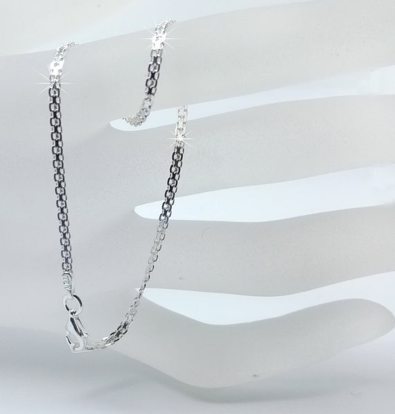 Cadena de eslabones pequeños plata esterlina 16 18 20 22 24 30 7 8 Corte De Diamante Collar D//C 7MM