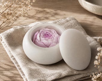 Pietra profumata per ambienti, piccolo fiore di peonia, rosa e bianco, latta decorativa dipinta a mano, pietra aromatica, diffusore di profumo/pietre profumate, regalo