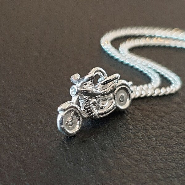 Motorrad Bike Forever Halskette echt 925 Sterling Silber, Motorradkette, Motorradliebhaber Geschenk