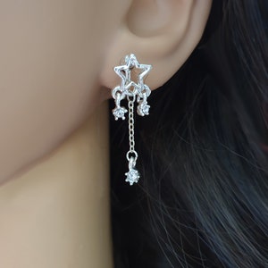 Star Ear Clips, Crystal Clip, Earring Earrings, Star Ear Clip Jewelry, Do Not Pierce Ear Holes image 1