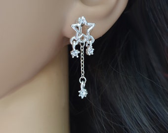 Star Ear Clips, Crystal Clip, Boucles d’oreilles, Star Ear Clip Bijoux, Ne pas percer les trous d’oreille