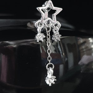 Star Ear Clips, Crystal Clip, Earring Earrings, Star Ear Clip Jewelry, Do Not Pierce Ear Holes image 4